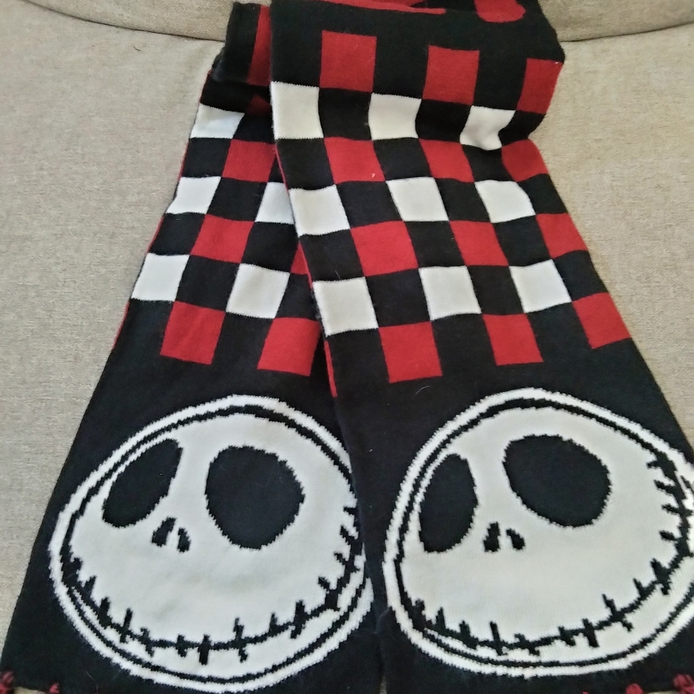 Nightmare Before Christmas Checkered Scarf